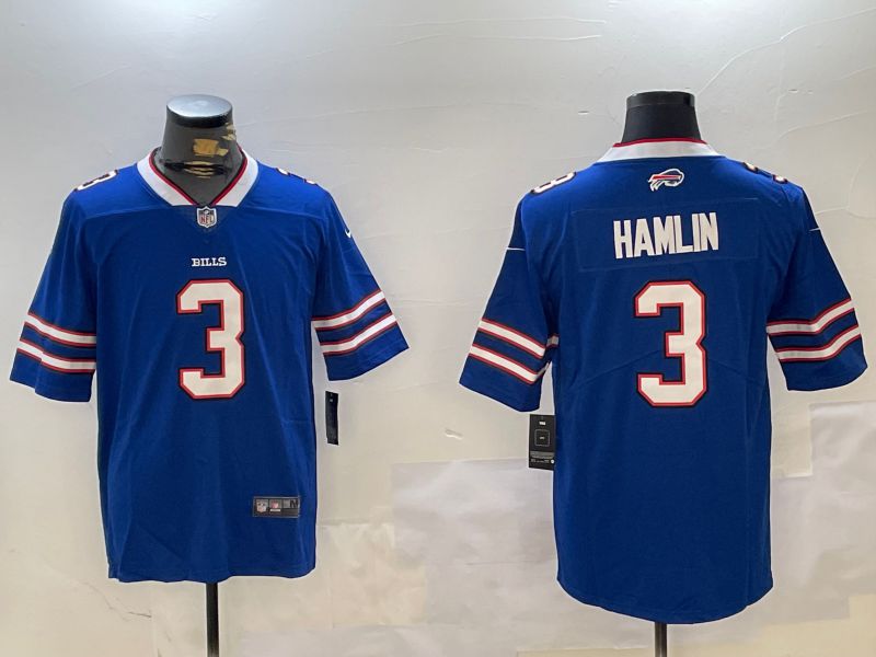 Men Buffalo Bills #3 Hamlin Blue Second generation 2024 Nike Limited NFL Jersey style 1->buffalo bills->NFL Jersey